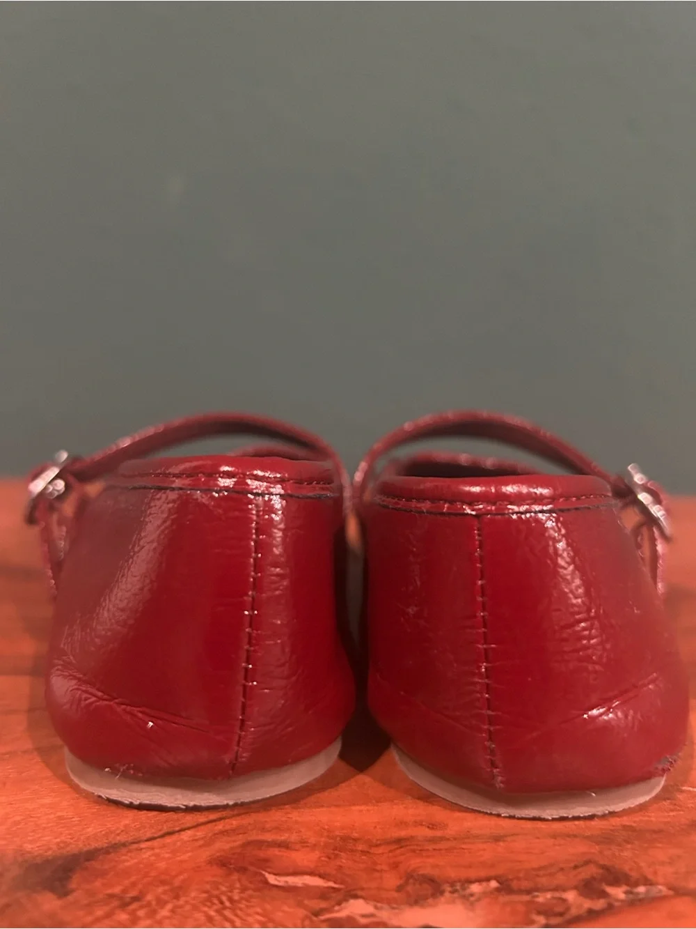 Zara Girls Patent Mary Jane Shoes in Deep Red